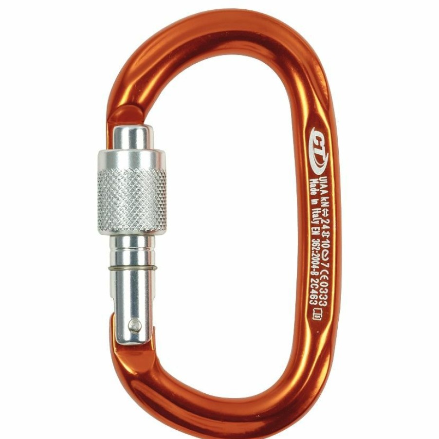 Climbing * | Ct Climbing Technology Pillar Sg Oval Screw-Lock Climbing Carabiner Best Quality Orange