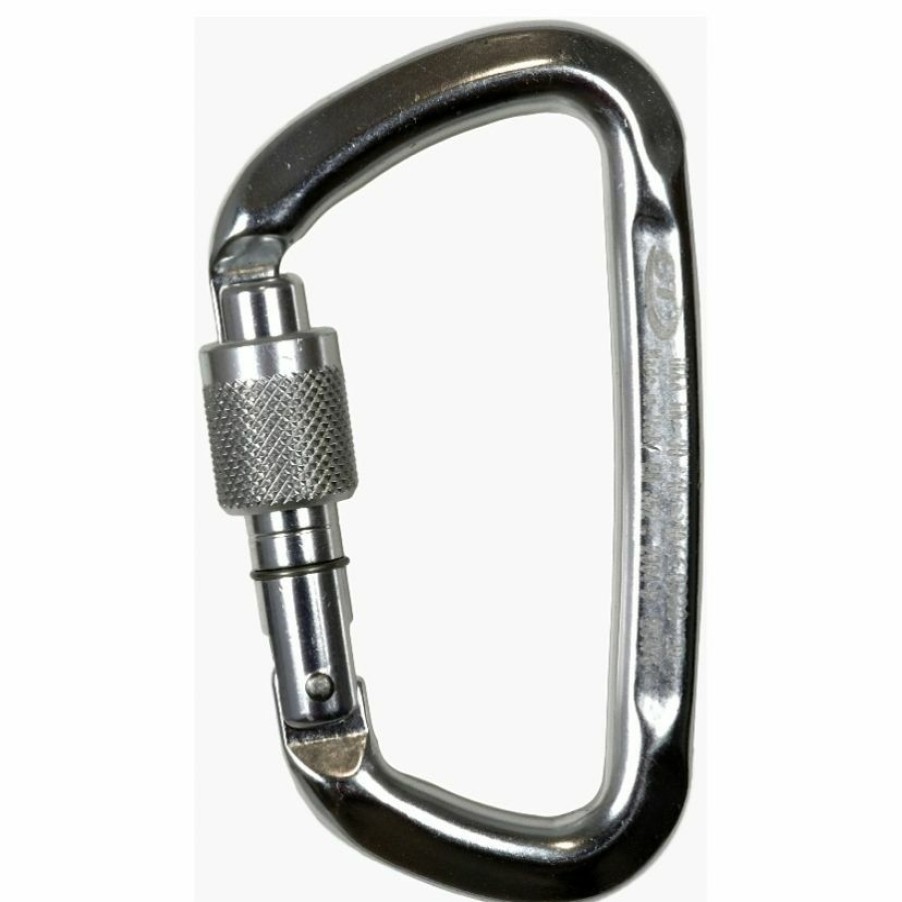 Climbing * | Ct Climbing Technology D-Shape Sg Screw-Lock Climbing Carabiner New Models Polished/Red