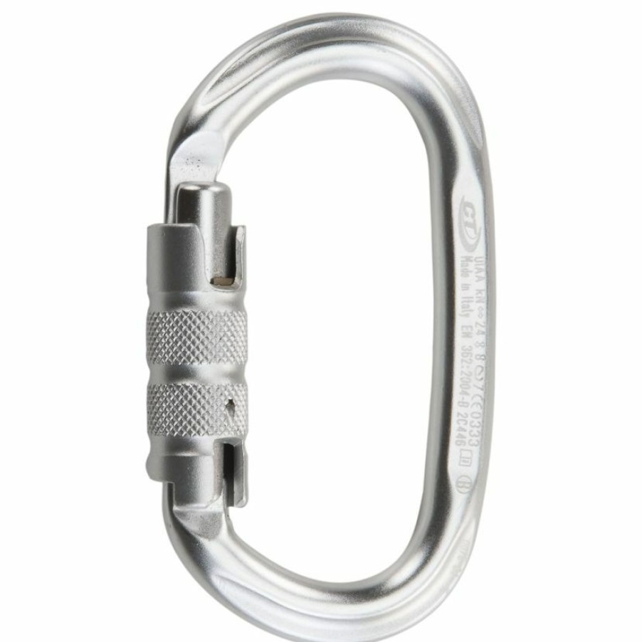 Climbing * | Ct Climbing Technology Pillar Tg Oval Triact-Lock Climbing Carabiner 30%-70% Off Grey/Red