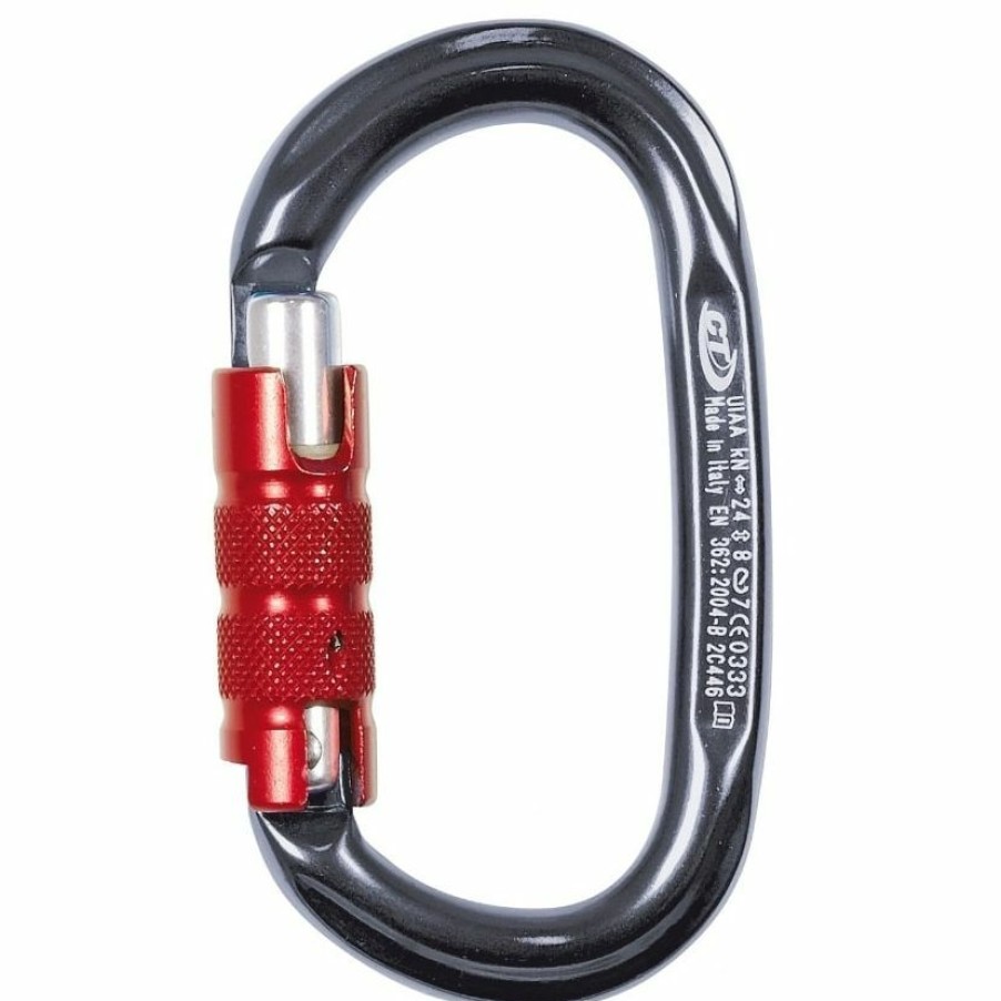 Climbing * | Ct Climbing Technology Pillar Tg Oval Triact-Lock Climbing Carabiner 30%-70% Off Grey/Red