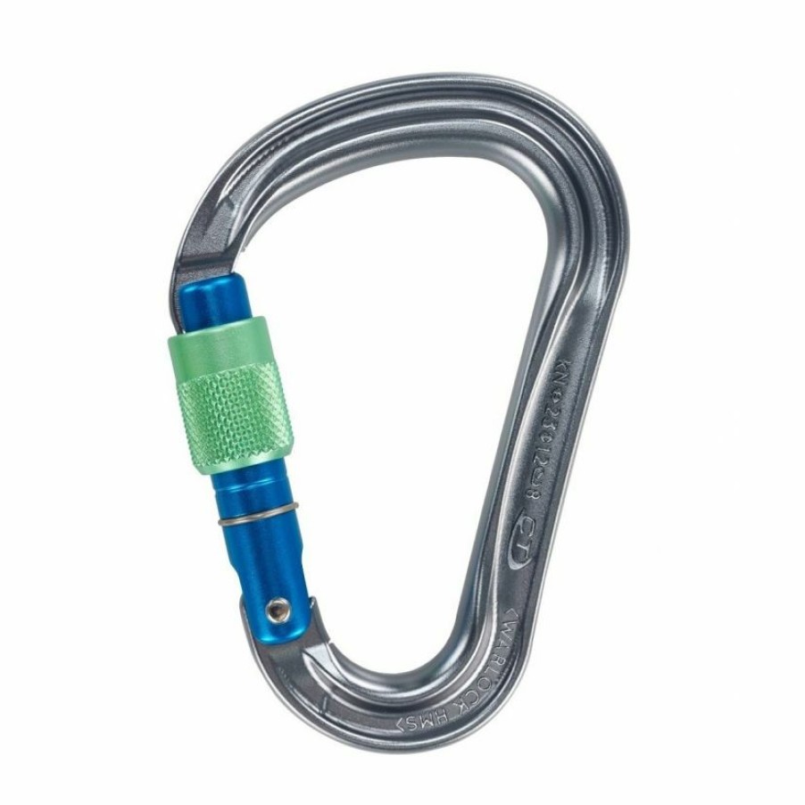 Climbing * | Ct Climbing Technology Warlock Hms Screwgate Climbing Carabiner 40%-70% Off Grey/Blue/Green