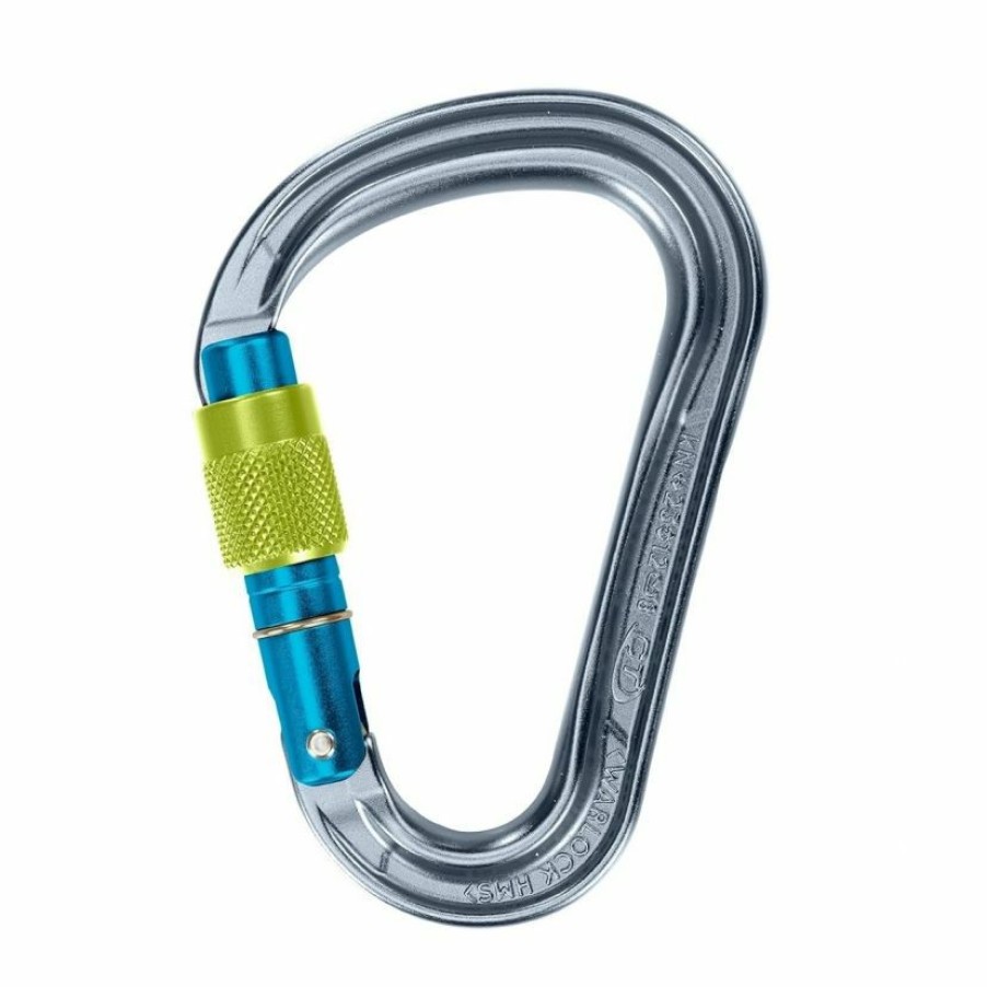 Climbing * | Ct Climbing Technology Warlock Hms Screwgate Climbing Carabiner 40%-70% Off Grey/Blue/Green