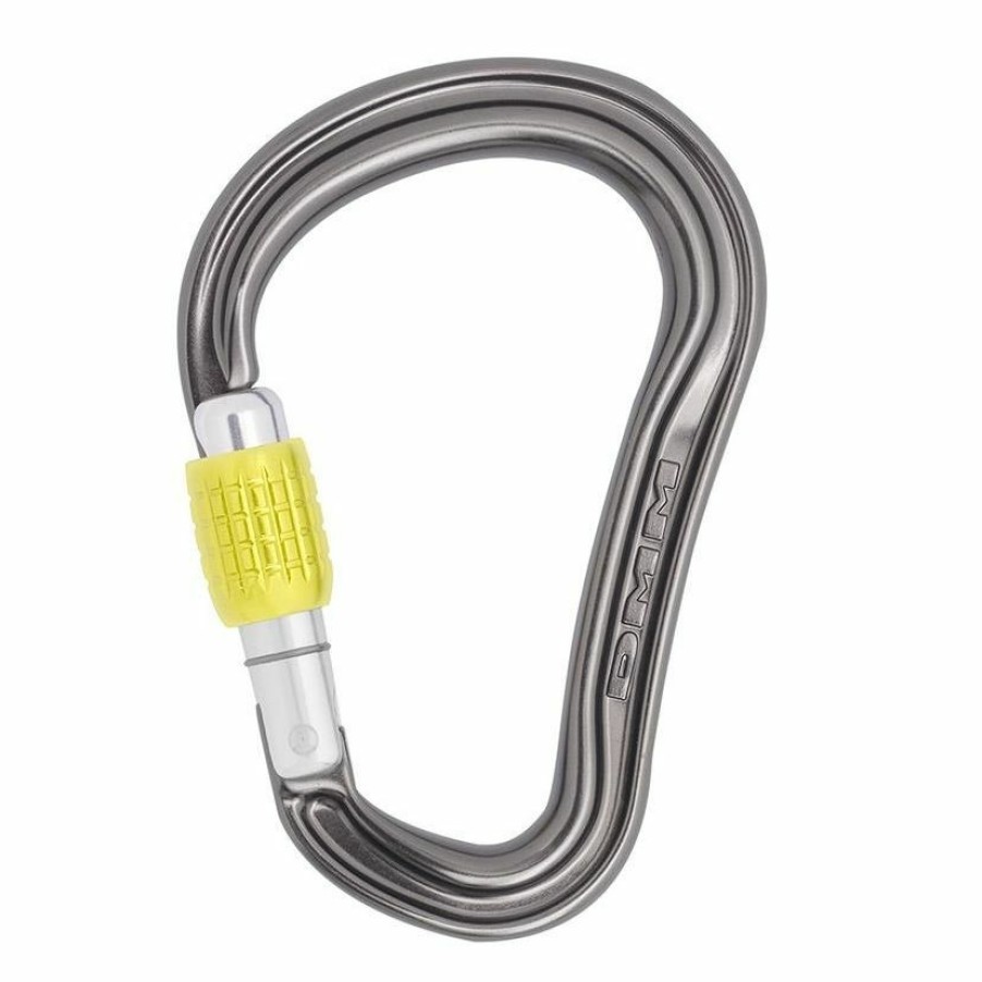 Climbing * | Dmm Shadow Hms Screwgate Climbing Carabiner Reduced Price Titanium/Lime