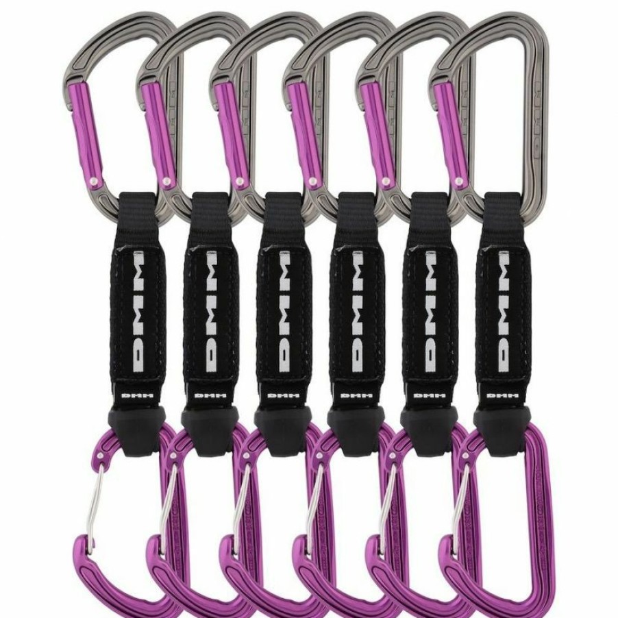 Climbing * | Dmm Shadow/Spectre Hybrid 6-Pack Climbing Quickdraw Best Price Titanium/Purple